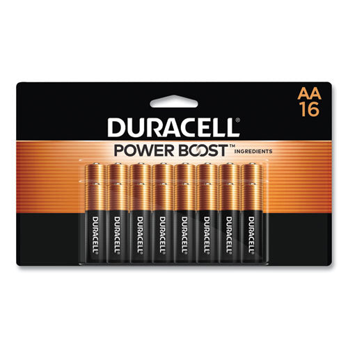 Image of Duracell® MN1500B16Z Power Boost CopperTop Alkaline AA Batteries, 16/Pack