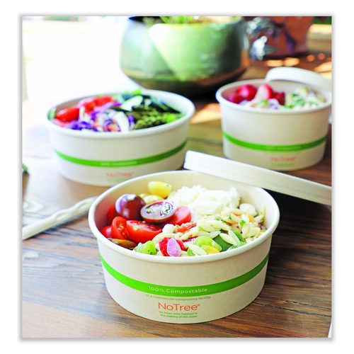 Image of World Centric® No Tree Wide Paper Bowls, 32 oz, 5.9" Diameter x 3.1" h, Natural, Sugarcane, 300/Carton