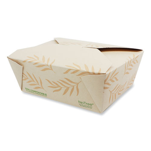 Image of World Centric® TO-NT-8 No Tree Folded Takeout Containers, 46 oz, 5.5 x 6.9 x 2.5, Natural, Sugarcane, 300/Carton