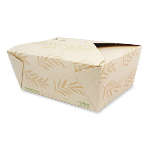 Image of World Centric® TO-NT-4 No Tree Folded Takeout Containers, 95 oz, 6.5 x 8.7 x 3.5, Natural, Sugarcane, 160/Carton