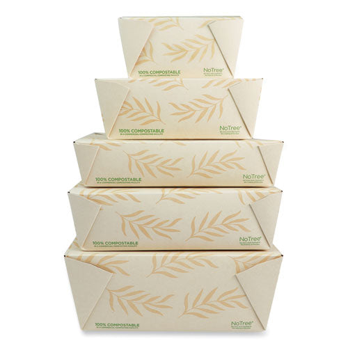 Image of World CentricÂ® No Tree Folded Takeout Containers, 26 oz, 4.2 x 5.2 x 2.5, Natural, Sugarcane, 450/Carton