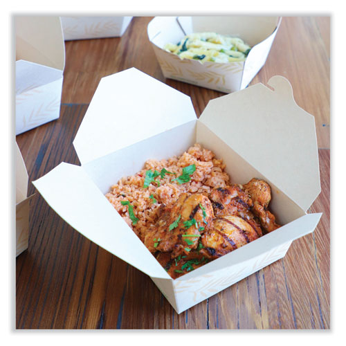 Image of World Centric® TO-NT-8 No Tree Folded Takeout Containers, 46 oz, 5.5 x 6.9 x 2.5, Natural, Sugarcane, 300/Carton