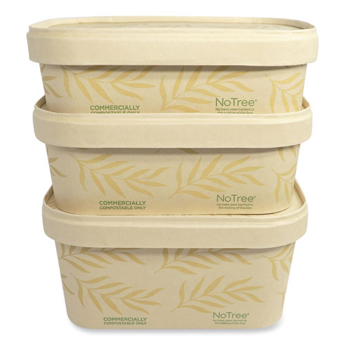 Image of World Centric® CTL-NT-16 Paper Lids for Containers, 4.7 x 6.8 x 0.8, Natural, Paper, 300/Carton