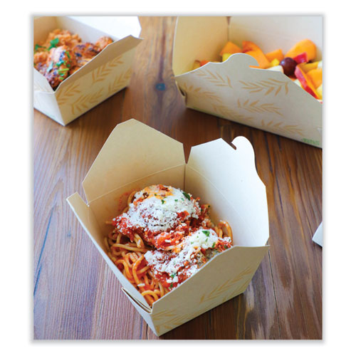 Image of World CentricÂ® No Tree Folded Takeout Containers, 26 oz, 4.2 x 5.2 x 2.5, Natural, Sugarcane, 450/Carton