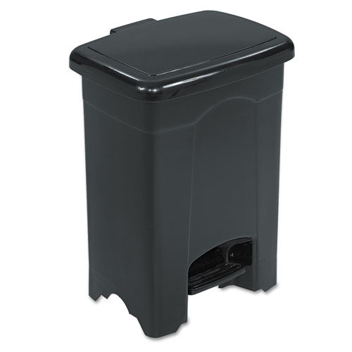 Image of Safco® 9710BL Plastic Step-On Receptacle, 4 gal, Plastic, Black