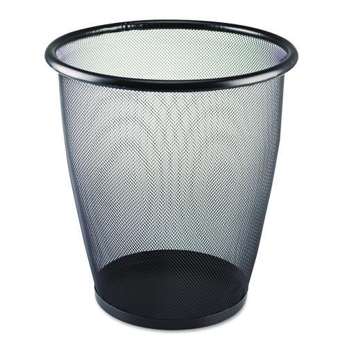 Image of Safco® 9717BL Onyx Round Mesh Wastebaskets, 5 gal, Steel Mesh, Black