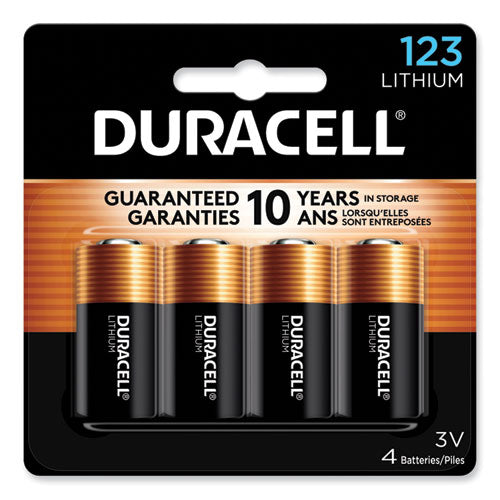 Image of Duracell® DL123AB4PK Specialty High-Power Lithium Batteries, 123, 3 V, 4/pack