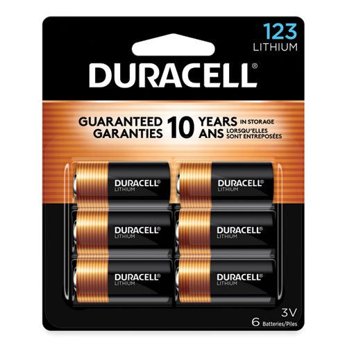 Image of Duracell® DL123AB6PK Specialty High-Power Lithium Batteries, 123, 3 V, 6/pack
