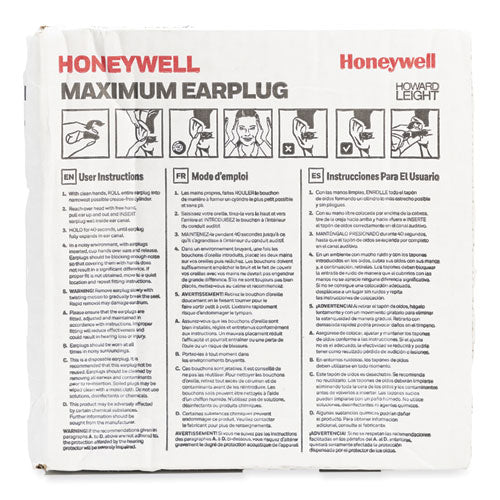 Image of Howard Leight® by Honeywell MAX530 MAXIMUM Single-Use Earplugs, Corded, 33 dB NRR, One Size Fits Most, Coral Bell/T-Shaped Plugs, 100/Box
