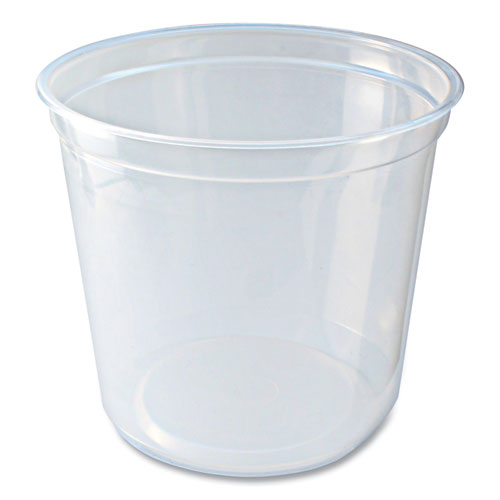 Image of Fabri-Kal® 000000000009505103 Microwavable Deli Containers, 24 oz, 4.6" Diameter x 4.1" h, Clear, Plastic, 500/Carton