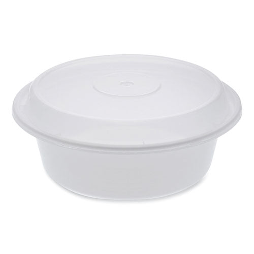Image of Pactiv Evergreen NC729 Newspring VERSAtainer Microwavable Containers, Round, 32 oz, 7 x 7 x 2.8, White/Clear, Plastic, 150/Carton
