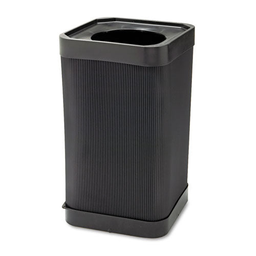 Image of Safco® 9790BL At-Your-Disposal Top-Open Receptacle, 38 gal, Polyethylene, Black