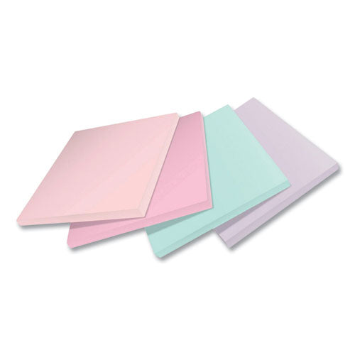 Image of Post-it® Notes Super Sticky 654R-24SSNRPCP 100% Recycled Paper Super Sticky Notes, 3" x 3", Wanderlust Pastels, 70 Sheets/Pad, 24 Pads/Pack