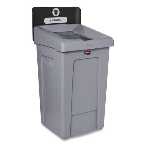 Image of Rubbermaid® Commercial 2171554 Slim Jim Recycling Station 1-Stream, Landfill Recycling Station, 33 gal, Resin, Gray