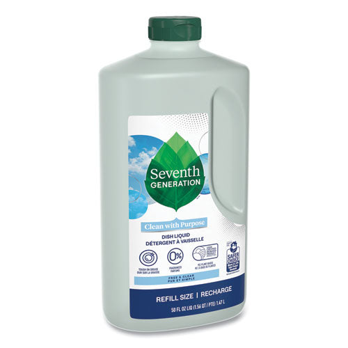Image of Seventh Generation® 22724CT Natural Dishwashing Liquid, Free and Clear, 50 oz Bottle, 3/Carton