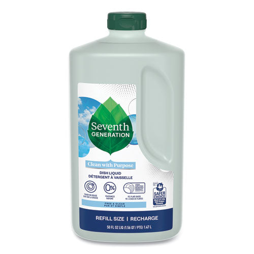 Image of Seventh Generation® 22724CT Natural Dishwashing Liquid, Free and Clear, 50 oz Bottle, 3/Carton