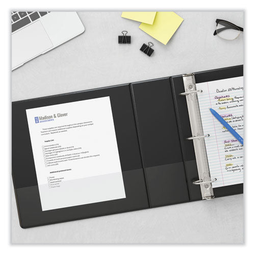 Image of Universal® Slant D-Ring View Binder, 3 Rings, 4" Capacity, 11 x 8.5, Black