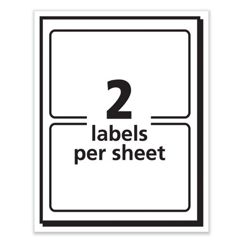Image of Avery® 05143 Printable Adhesive Name Badges, 3.38 X 2.33, Red Border, 100/pack