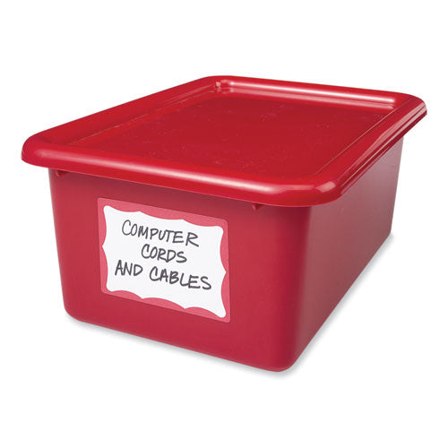Image of Avery® 05143 Printable Adhesive Name Badges, 3.38 X 2.33, Red Border, 100/pack