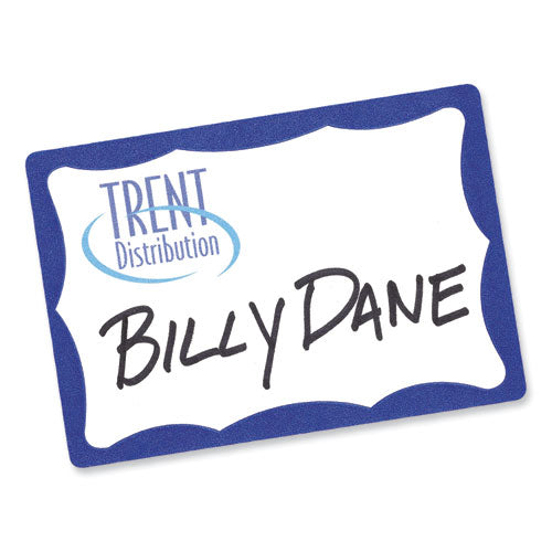 Image of Avery® 05144 Printable Adhesive Name Badges, 3.38 X 2.33, Blue Border, 100/pack