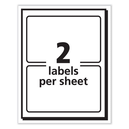 Image of Avery® 05144 Printable Adhesive Name Badges, 3.38 X 2.33, Blue Border, 100/pack