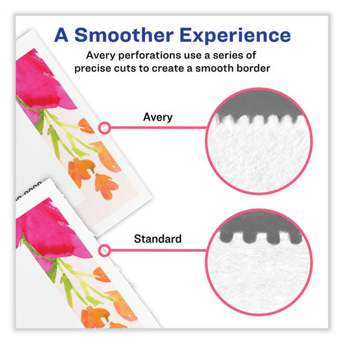 Image of Avery® 05911 Printable Microperforated Business Cards with Sure Feed Technology, Laser, 2 x 3.5, White, 10/Sheet, 250 Sheets/Box