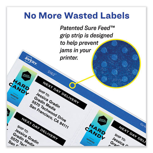 Image of Avery® 06460 Removable Multi-Use Labels, Inkjet/laser Printers, 1 X 2.63, White, 30/sheet, 25 Sheets/pack