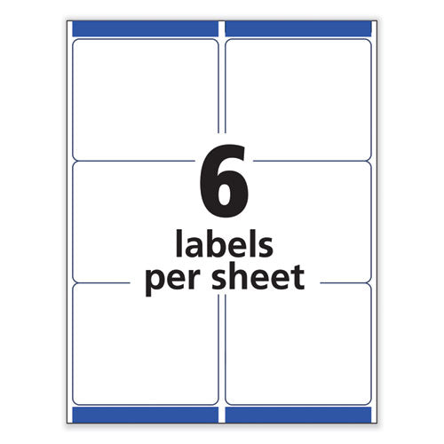 Image of Avery® 06464 Removable Multi-Use Labels, Inkjet/laser Printers, 3.33 X 4, White, 6/sheet, 25 Sheets/pack