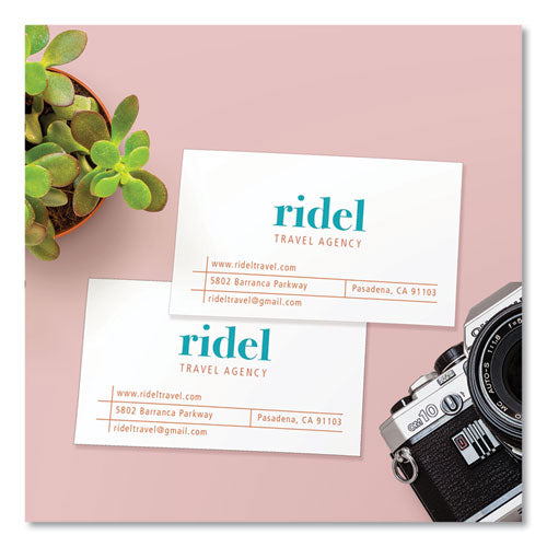 Image of Avery® 08471 Printable Microperforated Business Cards with Sure Feed Technology, Inkjet, 2 x 3.5, White, 10/Sheet, 100 Sheets/Bx