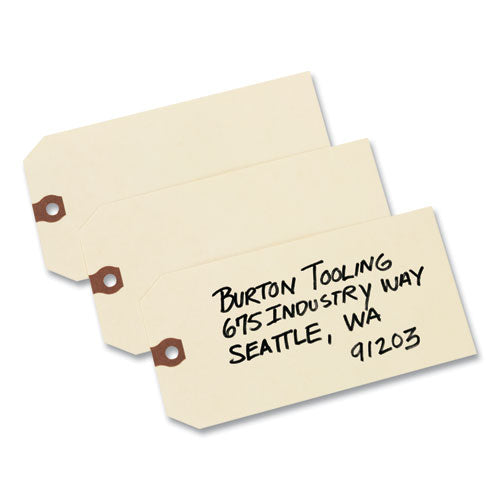 Image of Avery® 12308 Unstrung Shipping Tags, 11.5 pt Stock, 6.25 x 3.13, Manila, 1,000/Box