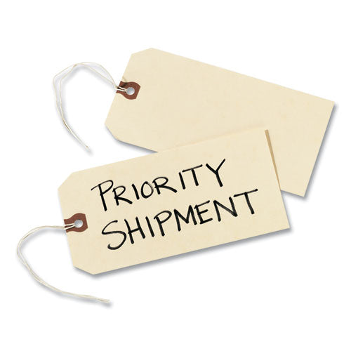 Image of Avery® 12505/11-505 Strung Shipping Tags, 11.5 pt Stock, 4.75 x 2.38, Manila, 1,000/Box