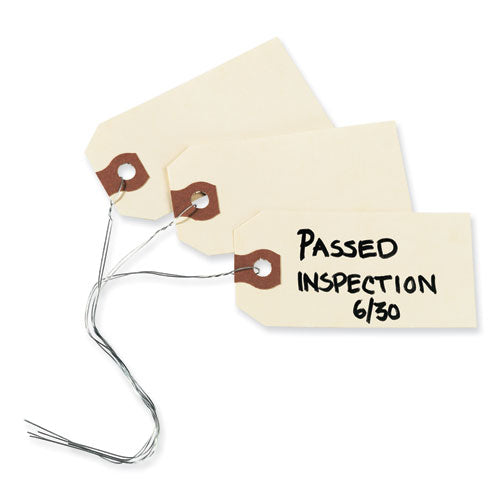 Image of Avery® 12601 Double Wired Shipping Tags, 11.5 pt Stock, 2.75 x 1.38, Manila, 1,000/Box
