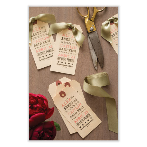 Image of Avery® 12604 Double Wired Shipping Tags, 11.5 pt Stock, 4.25 x 2.13, Manila, 1,000/Box
