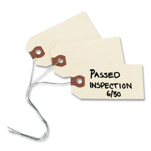 Image of Avery® 12605 Double Wired Shipping Tags, 11.5 pt Stock, 4.75 x 2.38, Manila, 1,000/Box