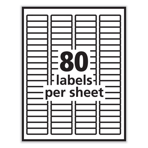 Image of PRES-a-plyÂ® Labels, Inkjet/laser Printers, 0.5 X 1.75, White, 80/sheet, 100 Sheets/pack