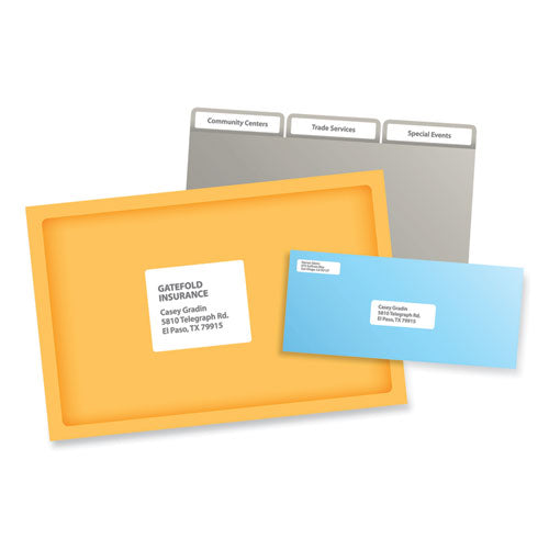 Image of PRES-a-plyÂ® Labels, Inkjet/laser Printers, 0.5 X 1.75, White, 80/sheet, 100 Sheets/pack