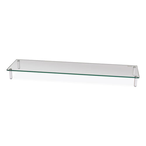 Image of Kantek MS380 Extra Wide Glass Monitor Riser, 39.4" x 10.2" x 3.25", Clear, Supports 60 lbs