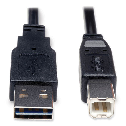 Image of Tripp Lite by Eaton UR022-006 Universal Reversible USB 2.0 Cable, Reversible A to B (M/M), 6 ft, Black