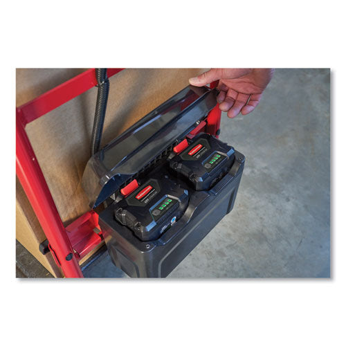 Image of Rubbermaid® Commercial 2173663 Motorized Kit For 24" X 48" Platform Trucks, Medium, Dc Motor, 60 V Lithium-Ion Battery, 0.5 Mph To 3 Mph, Black/red