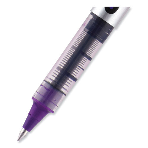 Image of uniball® 60382 VISION Rollerball Pen, Stick, Fine 0.7 mm, Violet Ink, Silver/Violet/Clear Barrel, Dozen