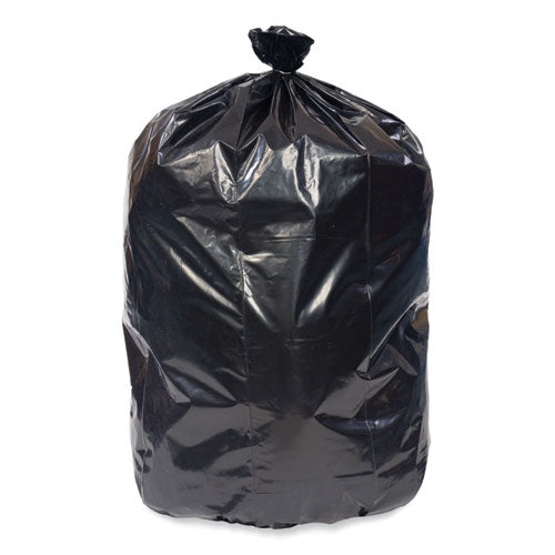 Image of Pitt Plastics PCRL3858SHK Eco Strong Plus Can Liners, 60 gal, 1.35 mil, 38" x 58", Black, Perforated Roll, 100/Carton