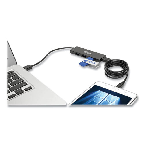 Image of Tripp Lite by Eaton U360-004-SLIM Ultra-Slim Portable Usb 3.0 Superspeed Hub, 4 Ports, Black