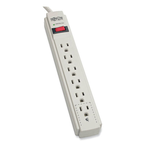 Image of Tripp Lite by Eaton TLP604 Protect It! Surge Suppressor, 6 AC Outlets, 4 ft. Cord, 790 J, Light Gray