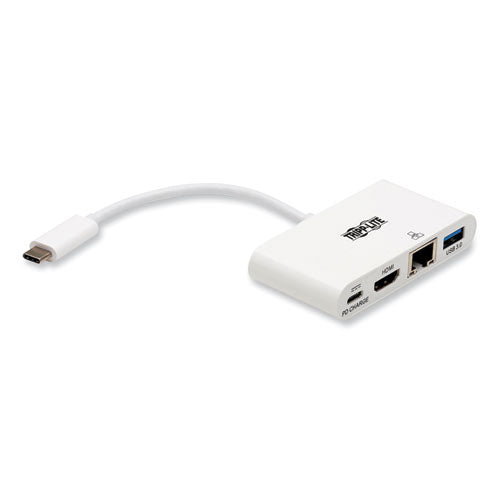 Image of Tripp Lite by Eaton 4k Dock With Charging And Ethernet, Usb C/4k Hdmi/usb A/pd Charging, White