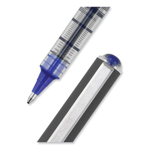 Image of uniball® 70129 VISION Rollerball Pen, Stick, Bold 1 mm, Blue Ink, Black/Blue/Clear Barrel, Dozen