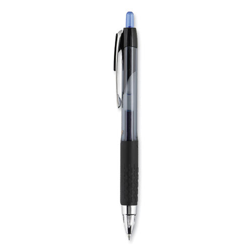 Image of uniball® 1790923 207 Ultra Micro Gel Pen, Retractable, Ultra-Micro 0.38 mm, Blue Ink, Clear/Black Barrel