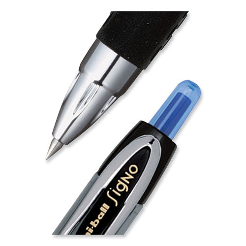 Image of uniball® 1790923 207 Ultra Micro Gel Pen, Retractable, Ultra-Micro 0.38 mm, Blue Ink, Clear/Black Barrel