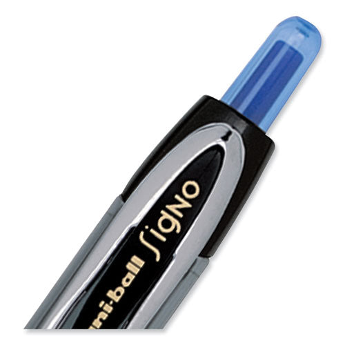Image of uniball® 1790923 207 Ultra Micro Gel Pen, Retractable, Ultra-Micro 0.38 mm, Blue Ink, Clear/Black Barrel