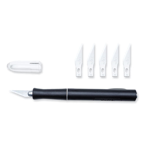 Image of X-ACTO® X3724 X2000 No-Roll Rubber Barrel Knife With #11 Replaceable Blade And Safety Cap
