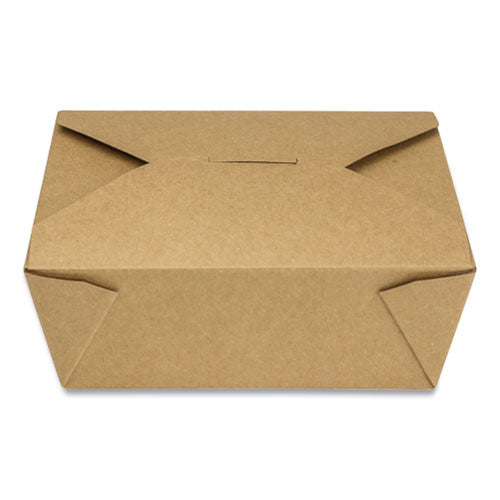 Image of GEN KS10124 Reclosable Kraft Take-Out Box, 48 oz, 6.93 x 5.62 x 2.4, Brown, Paper, 300/Carton